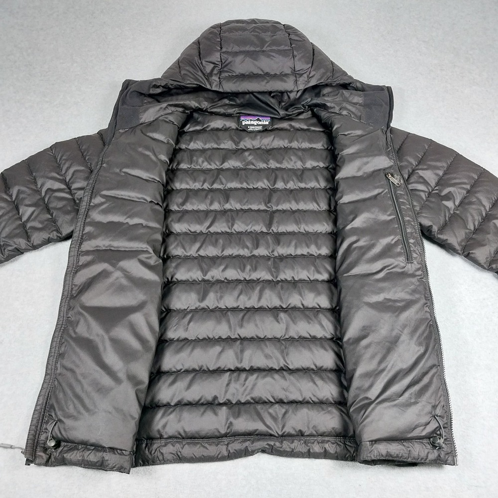 Patagonia Jacket Mens Small Black Down Sweater Hoody Insulated Full Zip Hiking - Picture 3 of 16